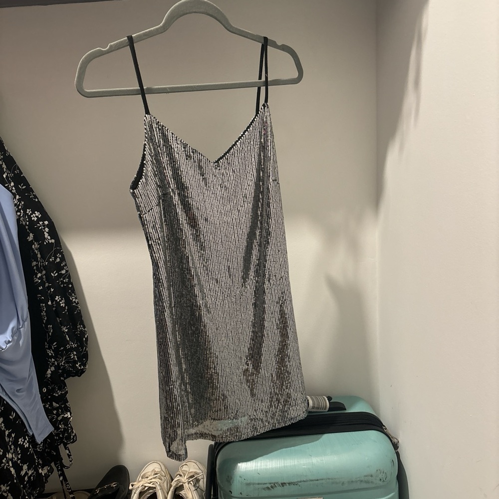 Wild Fable Sparkling Silver Sequin Top